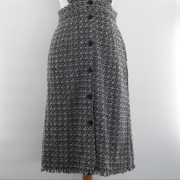 Tweed jumper dress with fringed hemline - Picture 2 of 9